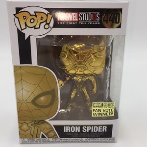 Marvel Iron Spider 440 Funko Pop Bobble Head Metallic Gold Marvel Studio…